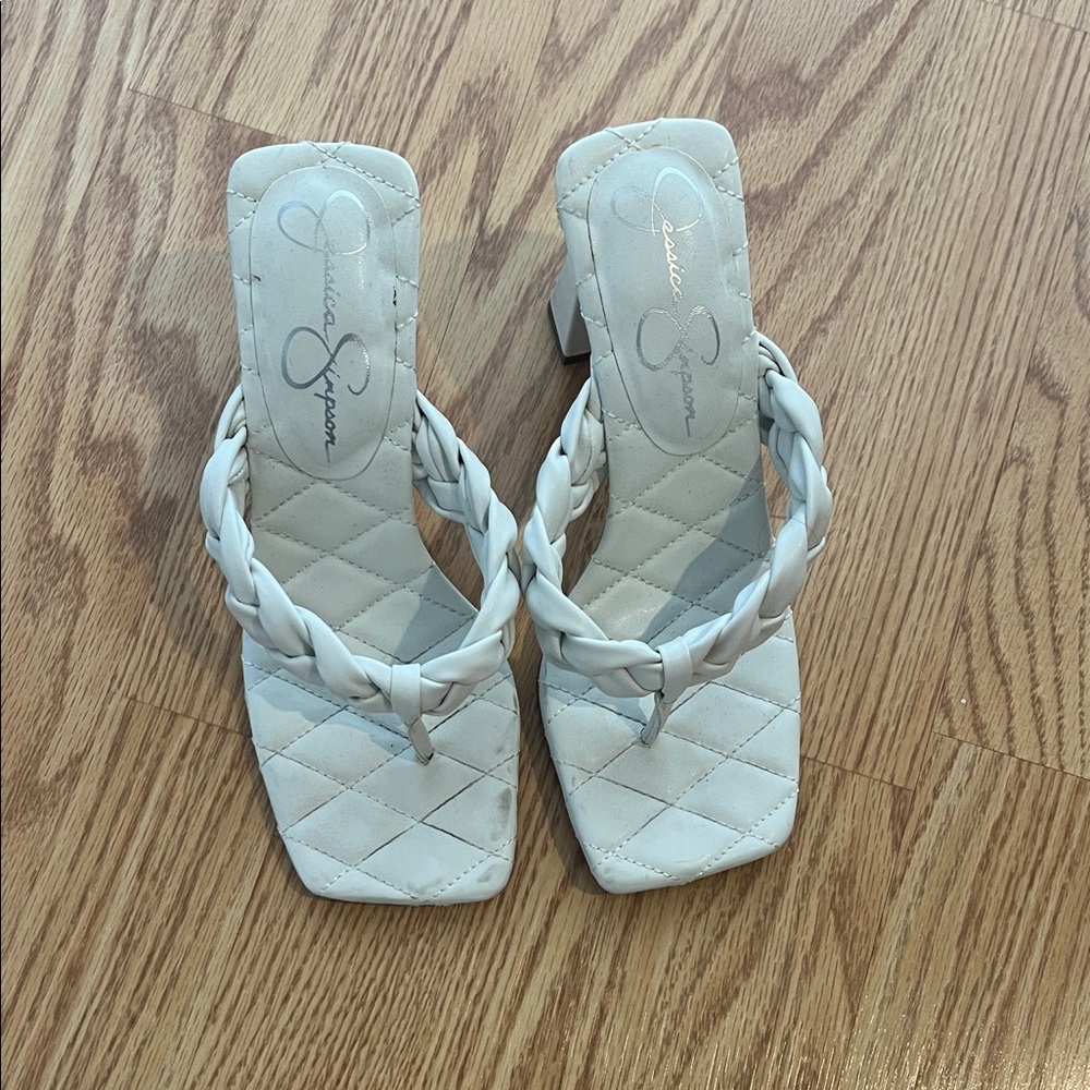 Jessica Simpson Cream Braided Sandals